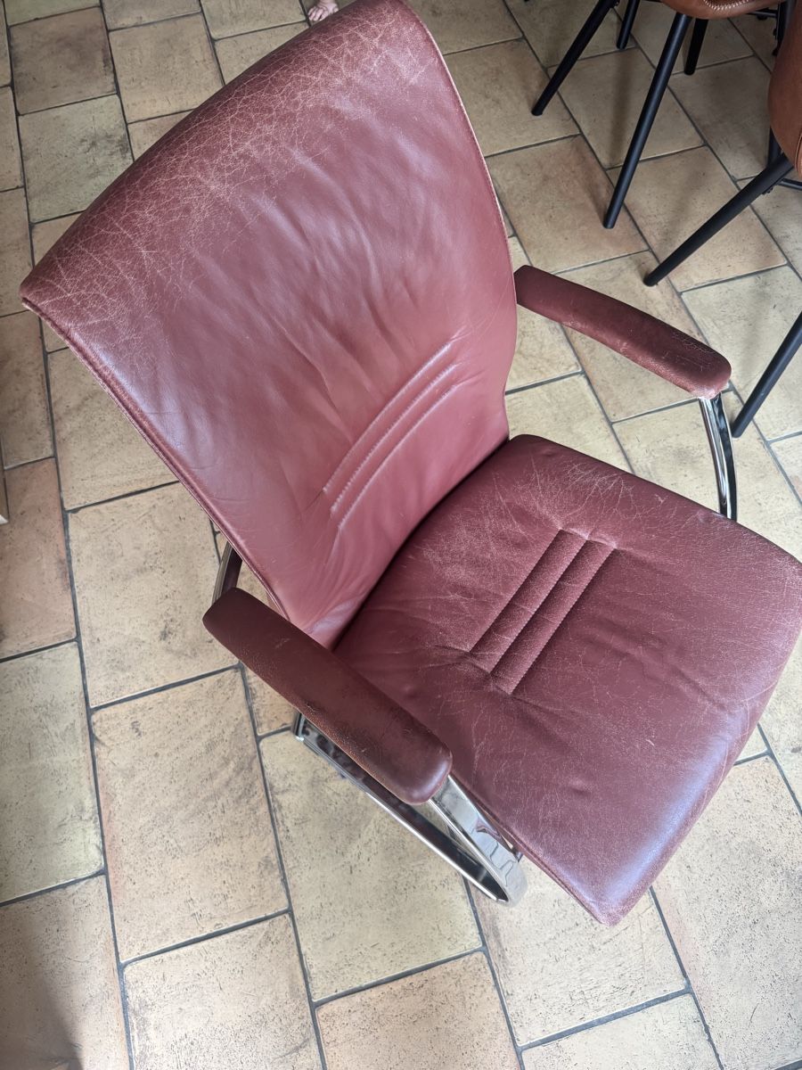 Sessel: Leather armchair brown chrome frame  – Gebraucht aus Seuzach von Wolf936 2