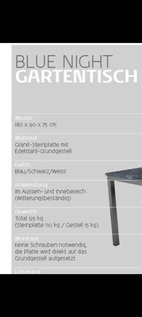 Tische: Granittisch – Neu (gemäss Beschreibung) aus Roggliswil von Boldgranit 4