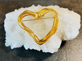 Broche cœur ♥️ abstrait plaqué or
