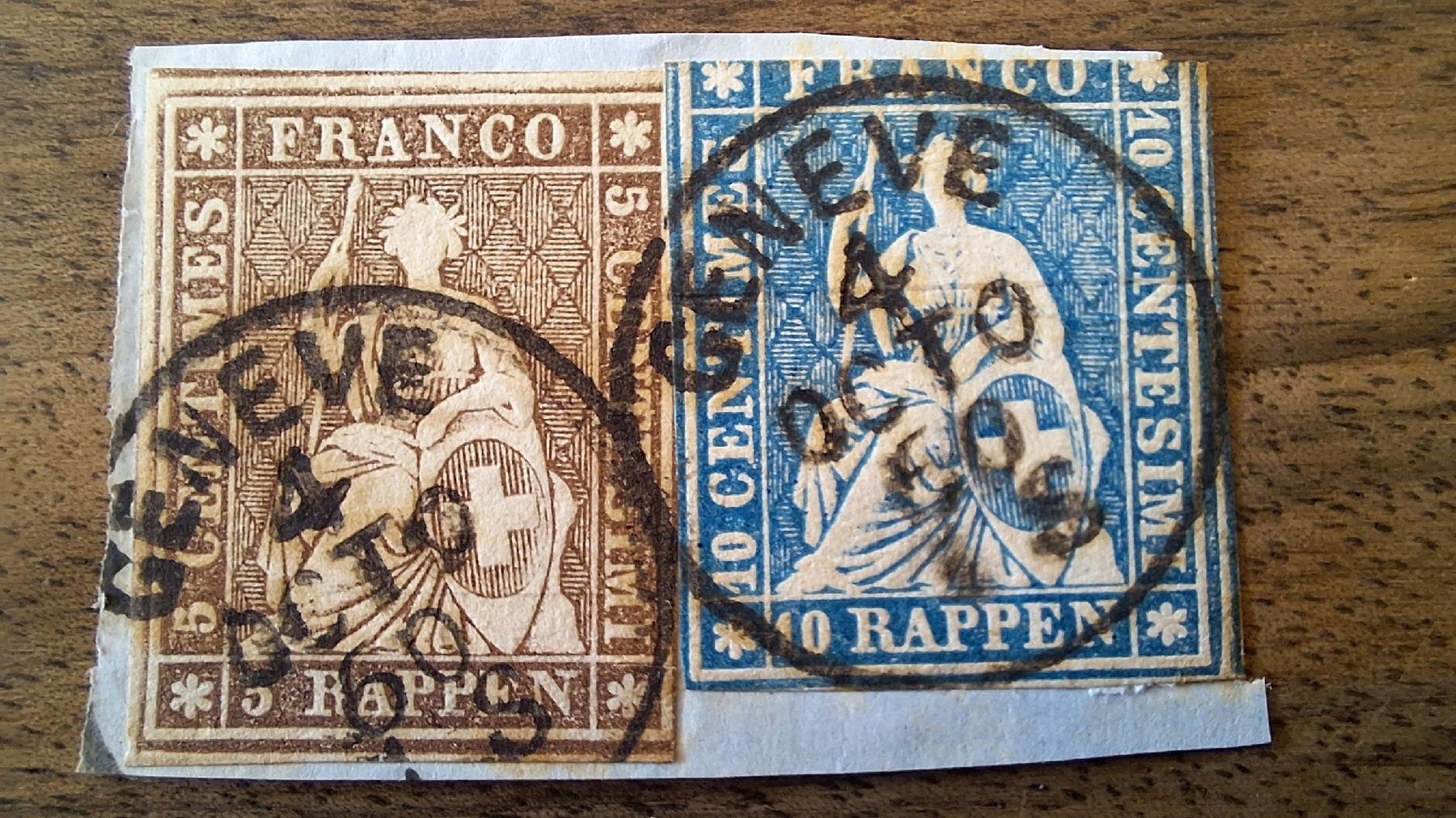 Tutti i francobolli: Strubel 22G / 23G auf Briefstück  – Usato da Balgach venduto da SIMEON27