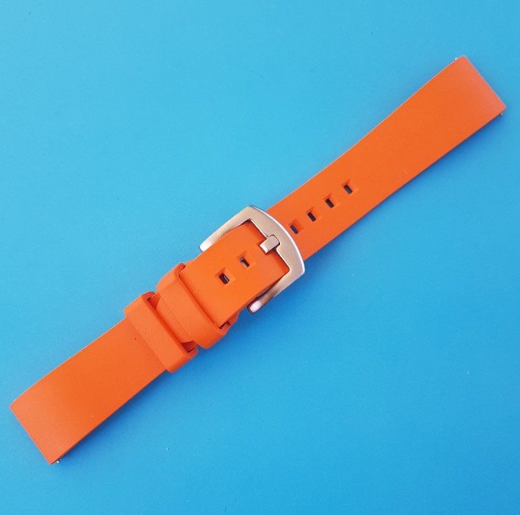 Bracelets: Rubber Strap Kautschuk Armband 18 mm orange 0385 – Neuf avec emballage d'origine à Leipzig par rheingold_watches