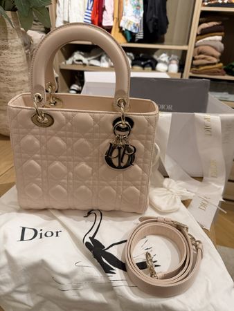 Authentic Lady Dior Bag - Light Pink, medium