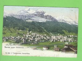 Davos gegen Schiahörner, Postkarte um 1900