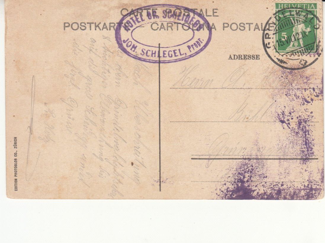 Cartoline postali: Rosenlaui 1912 – Usato da Bürglen TG venduto da StampGraf 1