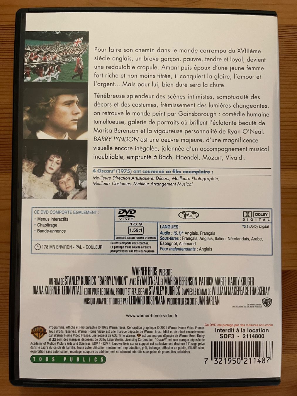 Tous les DVDs: BARRY LYNDON - STANLEY KUBRICK – D'occasion à Lausanne par sbar224 1