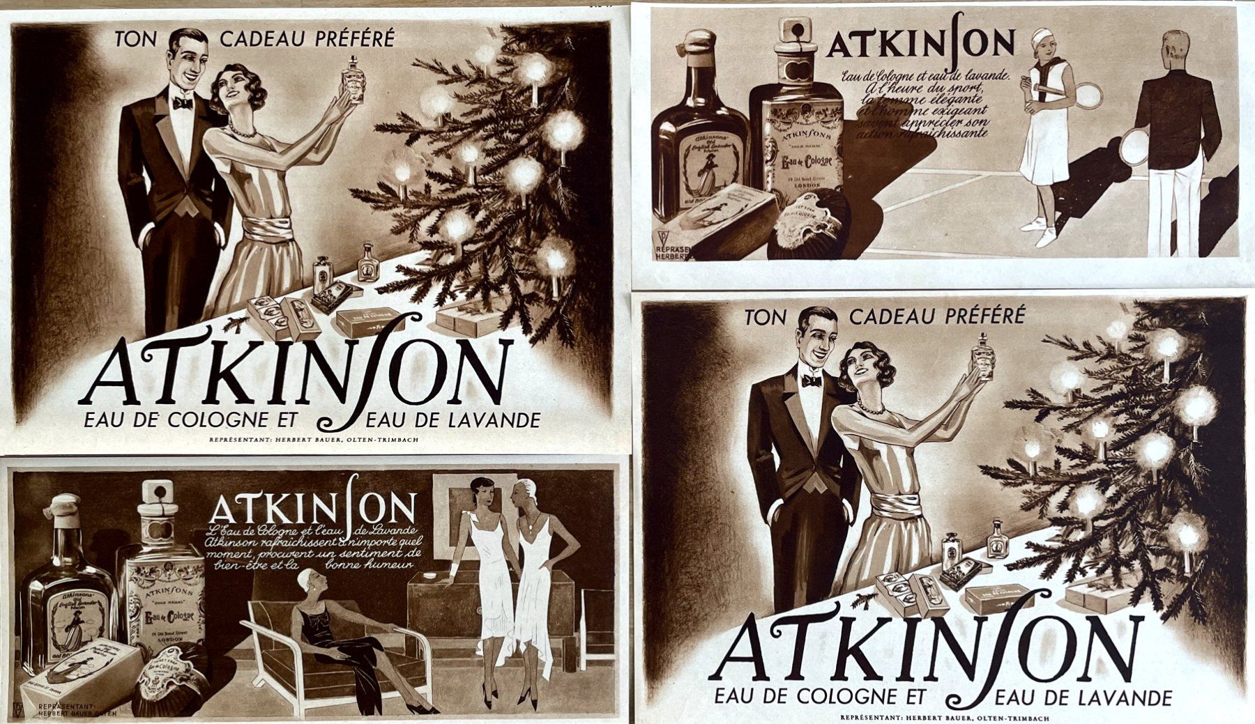 Foto & Immagini: Atkinson Eau de Cologne - 4 alte Werbungen / Publicités 1930 – Usato da Savagnier venduto da Ne2065 1