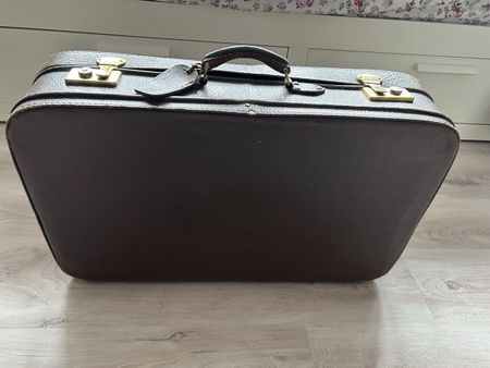 Vintage Koffer aus Leder Braun mit Schlüssel, Top Zustand!
