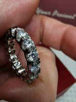 Bague argent avec diamants de moissanite de 3,96 ct certifié
