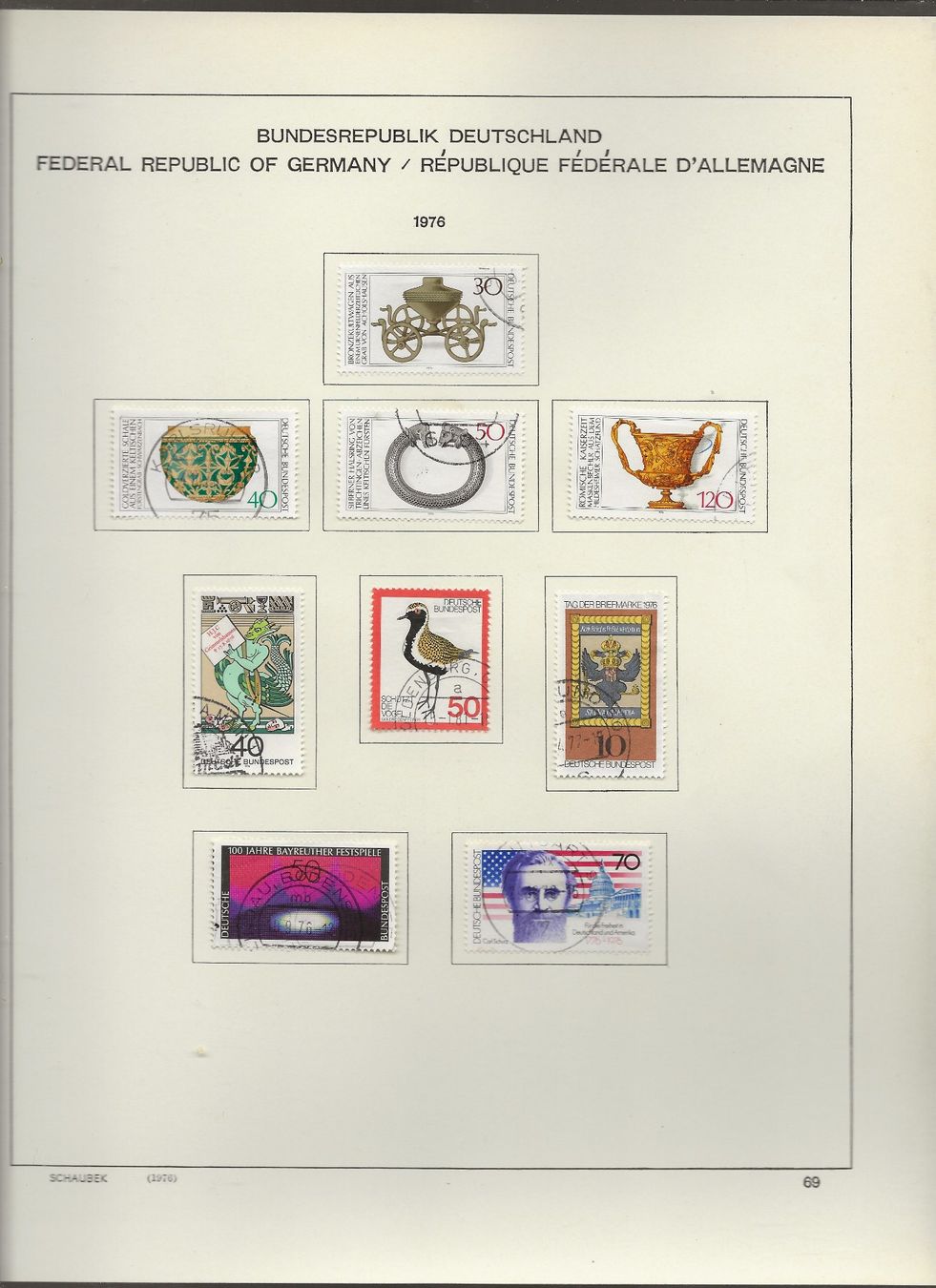 Alle Briefmarken: Marken Deutschland BRD  1975 bis 1976 – Gebraucht aus Au ZH von xelagreb01 8