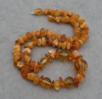 ♥ TOLLE BERNSTEIN KETTE MIT KUGELN ♥