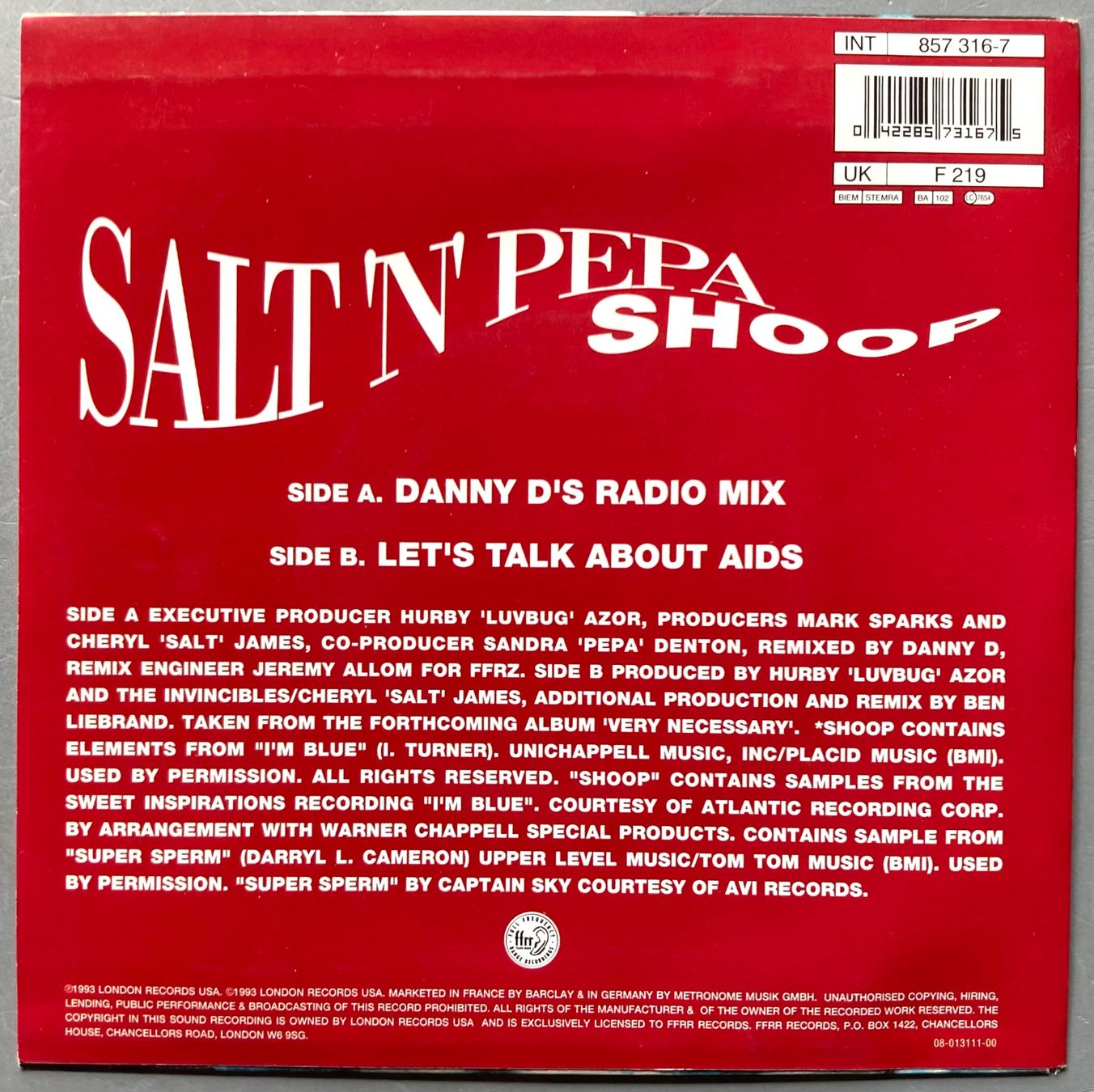 Schallplatten: SALT'N' PEPA - SHOOP – Gebraucht aus Poliez-Pittet von Newtown-Records 1