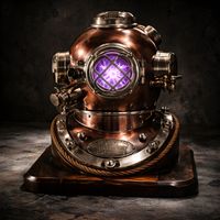 Taucherhelm US Navy Mark V Kupfer mit Plasma-Beleuchtung