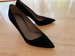 Schwarze Pumps AEYDÉ 38.5 Stiletto Leder