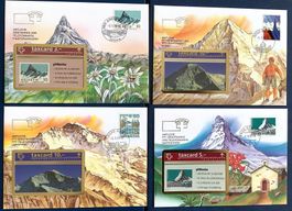 1993 - 92 Taxcard Briefe Schweizer Bergen- Jungfrau-Eiger..