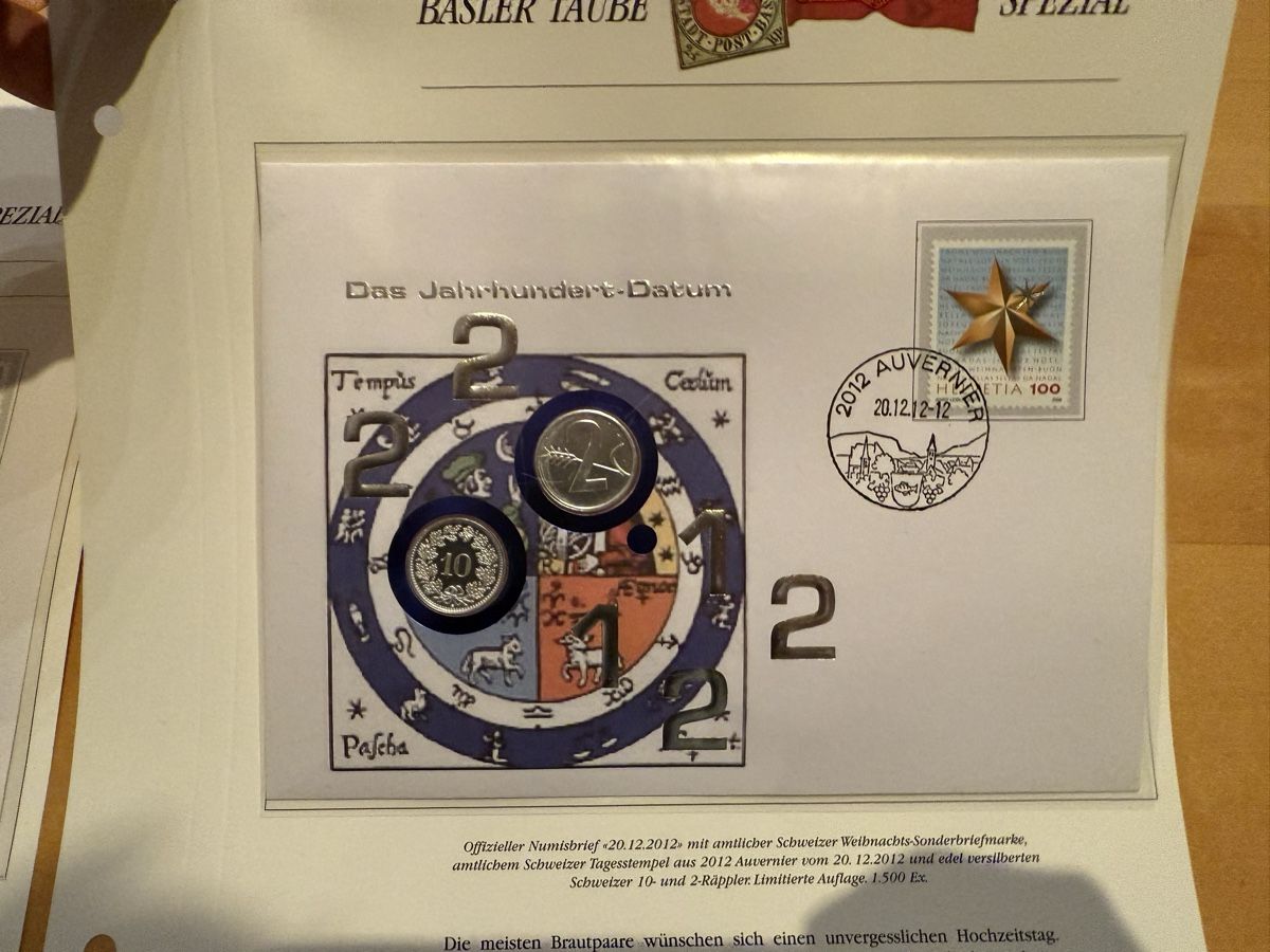 Alle Münzen: Schweizer Sonderbriefmarke & Münzen - 20.12.2012 Numisbriefe – Neu und originalverpackt aus Affoltern am Albis von jonas1009 2