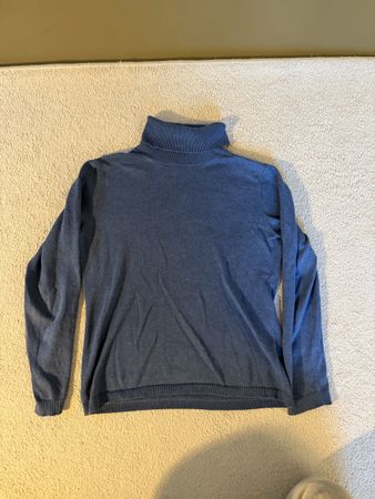 Blauer Rollkragenpullover Turtleneck Langarmshirt