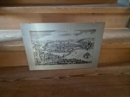 Antike Stadtansicht Luzern, Kupferstich, seltenes Sammler...
