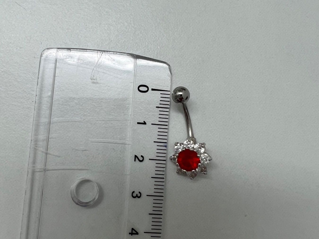 Piercingschmuck: Bauchnabelpiercing silber/rot ungetragen – Neu und originalverpackt aus Jona von n.ferrari 2
