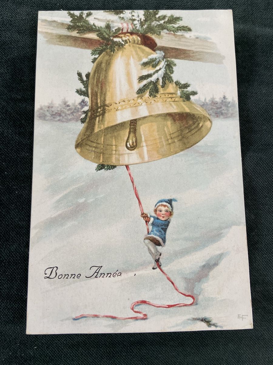Cartes postales: Alte Ansichtskarte Bonne Année Glocke mit Kind  – D'occasion à Luzern par waterfront1