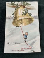 Alte Ansichtskarte Bonne Année Glocke mit Kind 