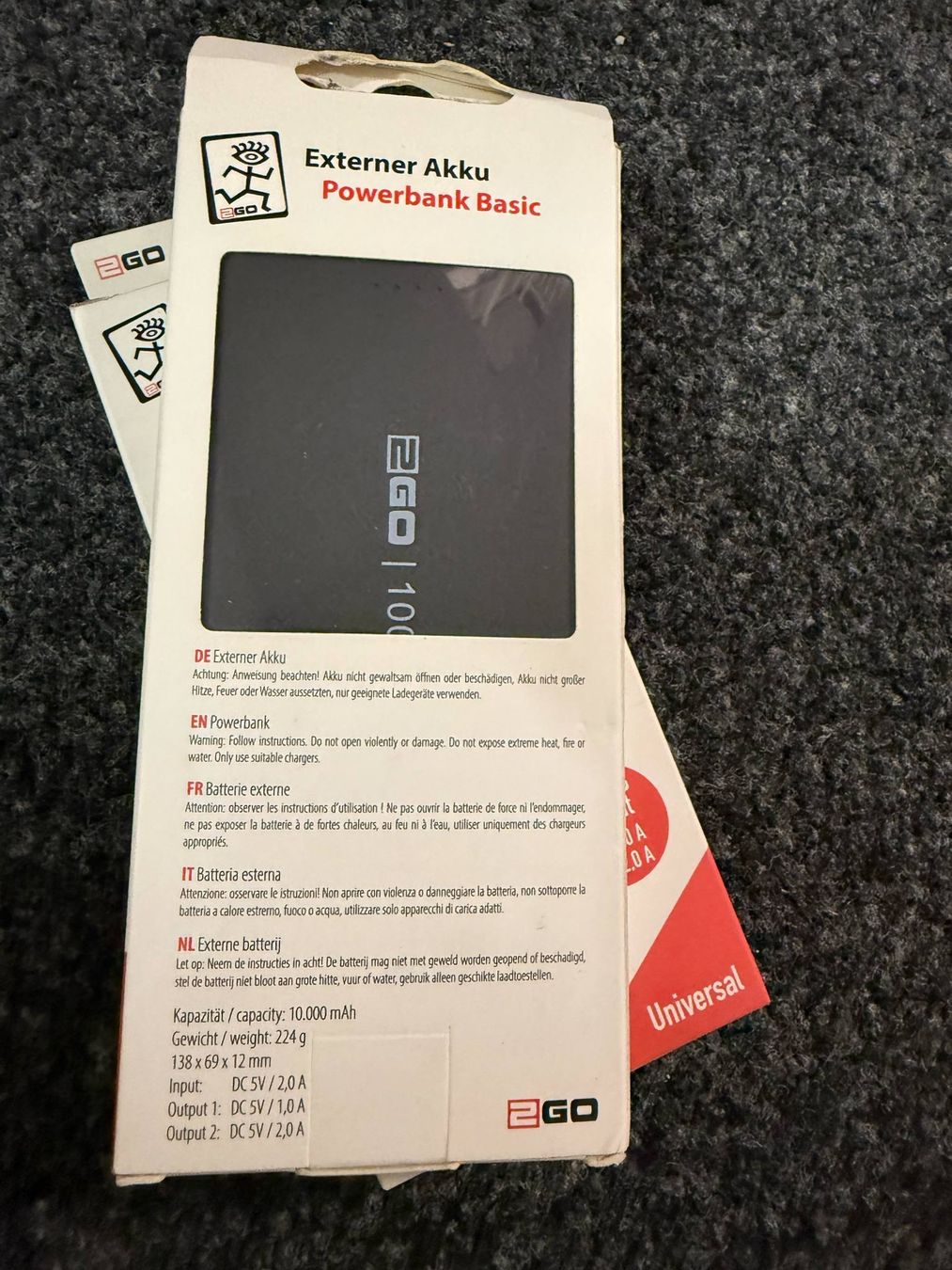 Batterie: Powerbank 2GO 10000 mAh, Lithium-Polymer 2 Stk – Nuovo e nell'imballaggio originale da St. Gallen venduto da pho_pro 2
