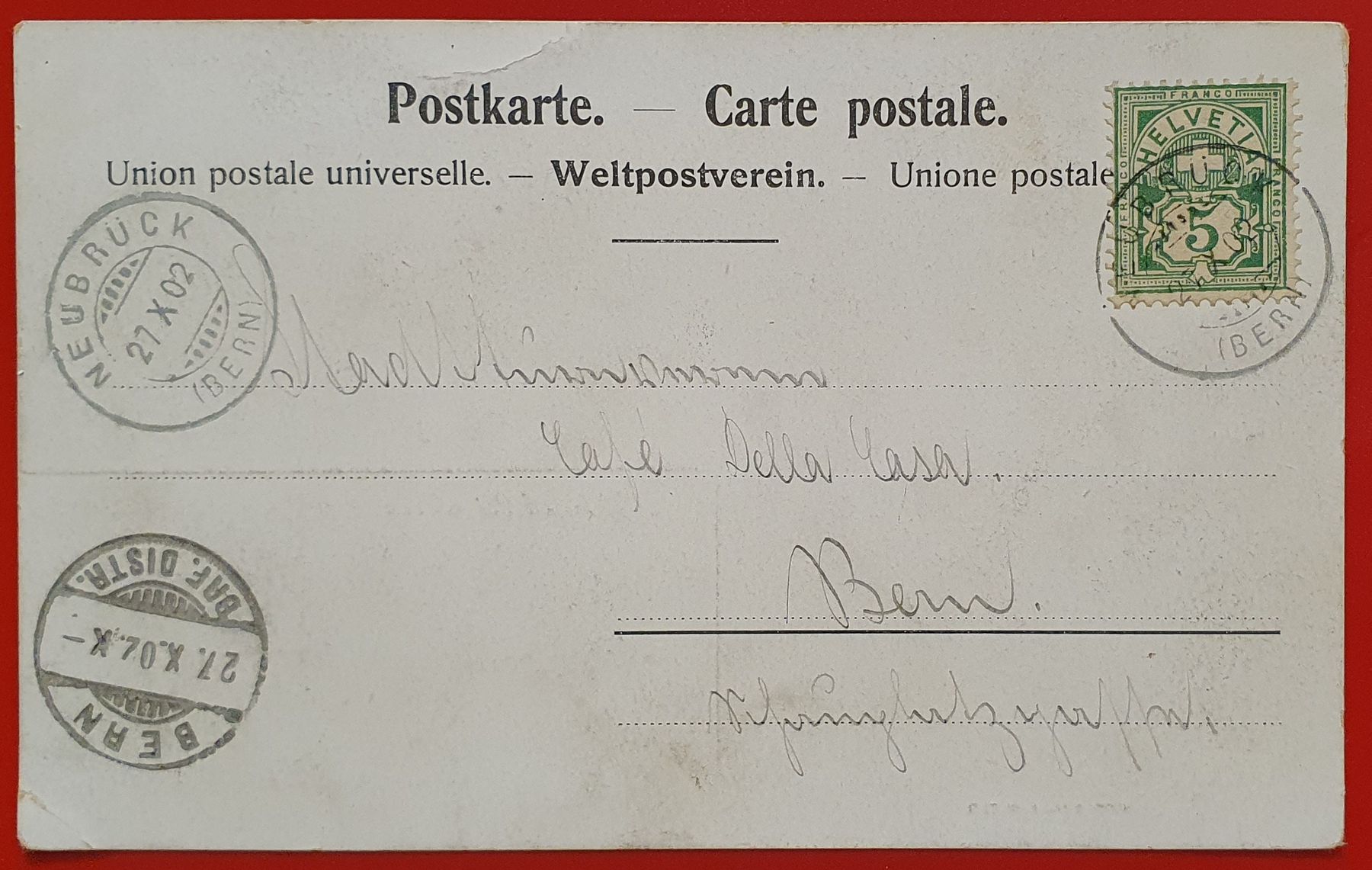 Cartoline postali: Neubrück bei Bern 1902 – Usato da Kreuzlingen venduto da Rschweiz1 1