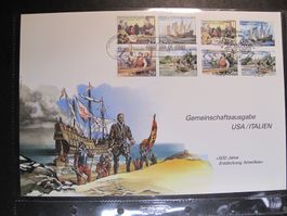 USA / Italien FDC 1992 C4 Gemeinschaftsausgabe 500J.Amerika