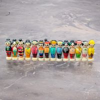 Collection 14 Bobble Heads Padaung Kayan Birmanie Myanmar
