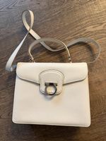 Salvatore Ferragamo Elegant Off-White Leather Handbag