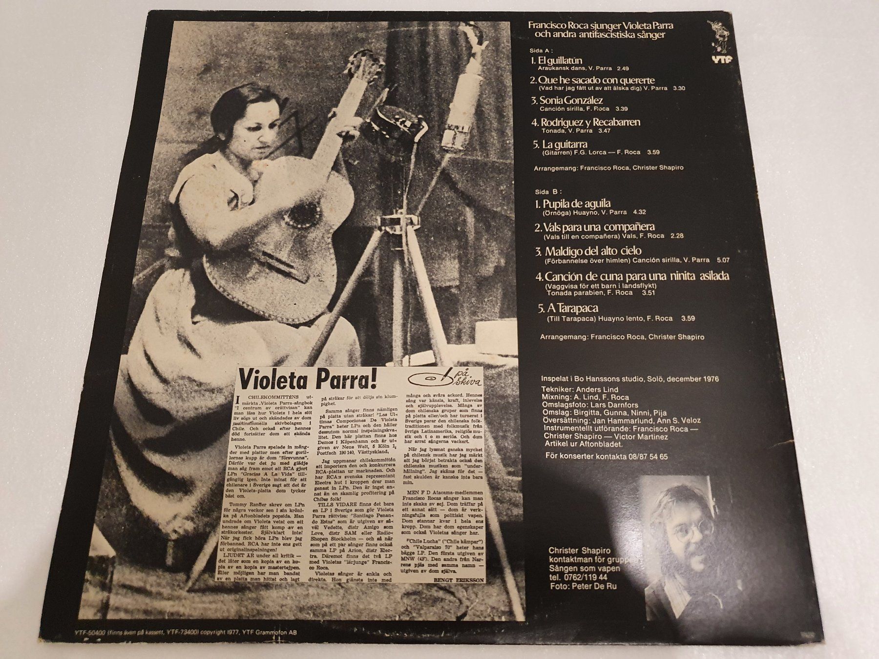 Dischi in vinile: Francisco Roca – Francisco Roca Sjunger Violeta Parra – Usato da Uster venduto da Vinyl-Leidenschaft 1