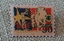 A759 - Pin Helvetia Briefmarke Zirkus