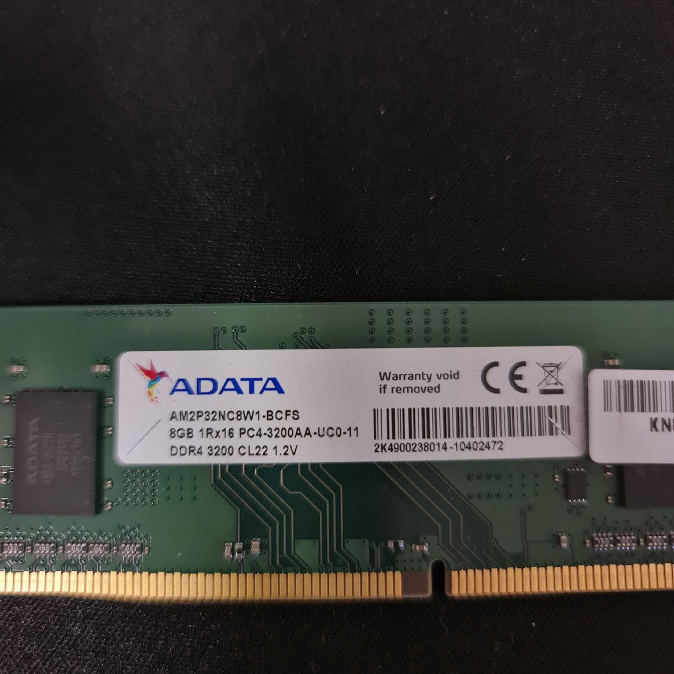 Memoria / RAM: ADATA RAM Memory 8GB DDR4 3200MHz PC4-3200AA CL22 – Usato da Sullens venduto da mar_kf2m 2