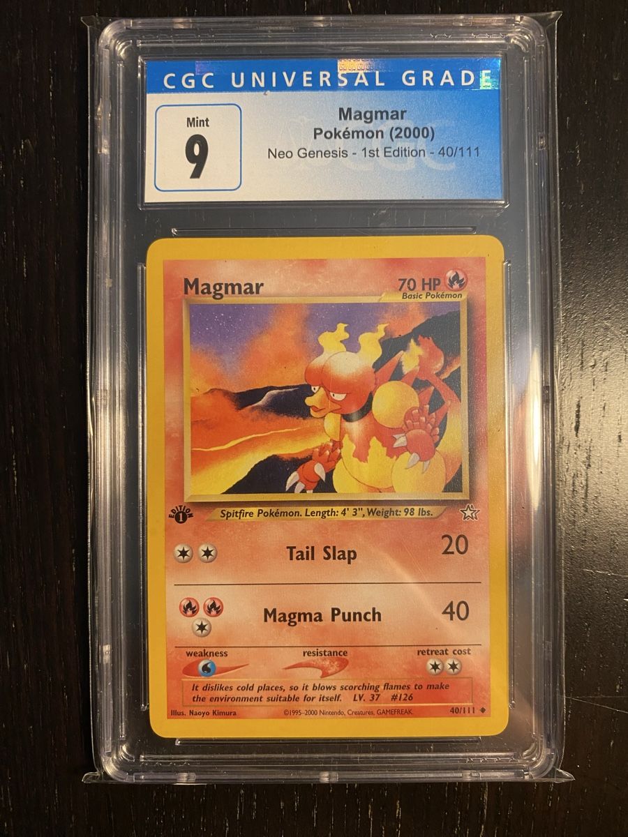 Pokémon Sammelbilder & Trading cards: CGC 9 Magmar 1. Edition #40 - Neo Genesis 2000 – Neu (gemäss Beschreibung) aus Unterentfelden von KoolAid-WhiTe