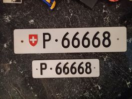 2x Nummernschild PTT Post 66668 ausrangiert