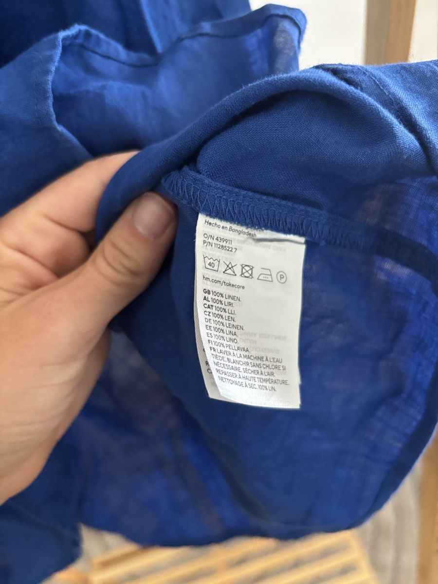 H&M Blusen: Damen Leinenbluse dunkelblau Gr. M – Gebraucht aus Flawil von lar_582m 1