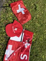 Schweiz Fanartikel Fahne, Cap, Schal, Schlüsselband, Top!