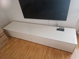 Salontisch & Sideboard  Modernes Set in Hochglanz Weiss