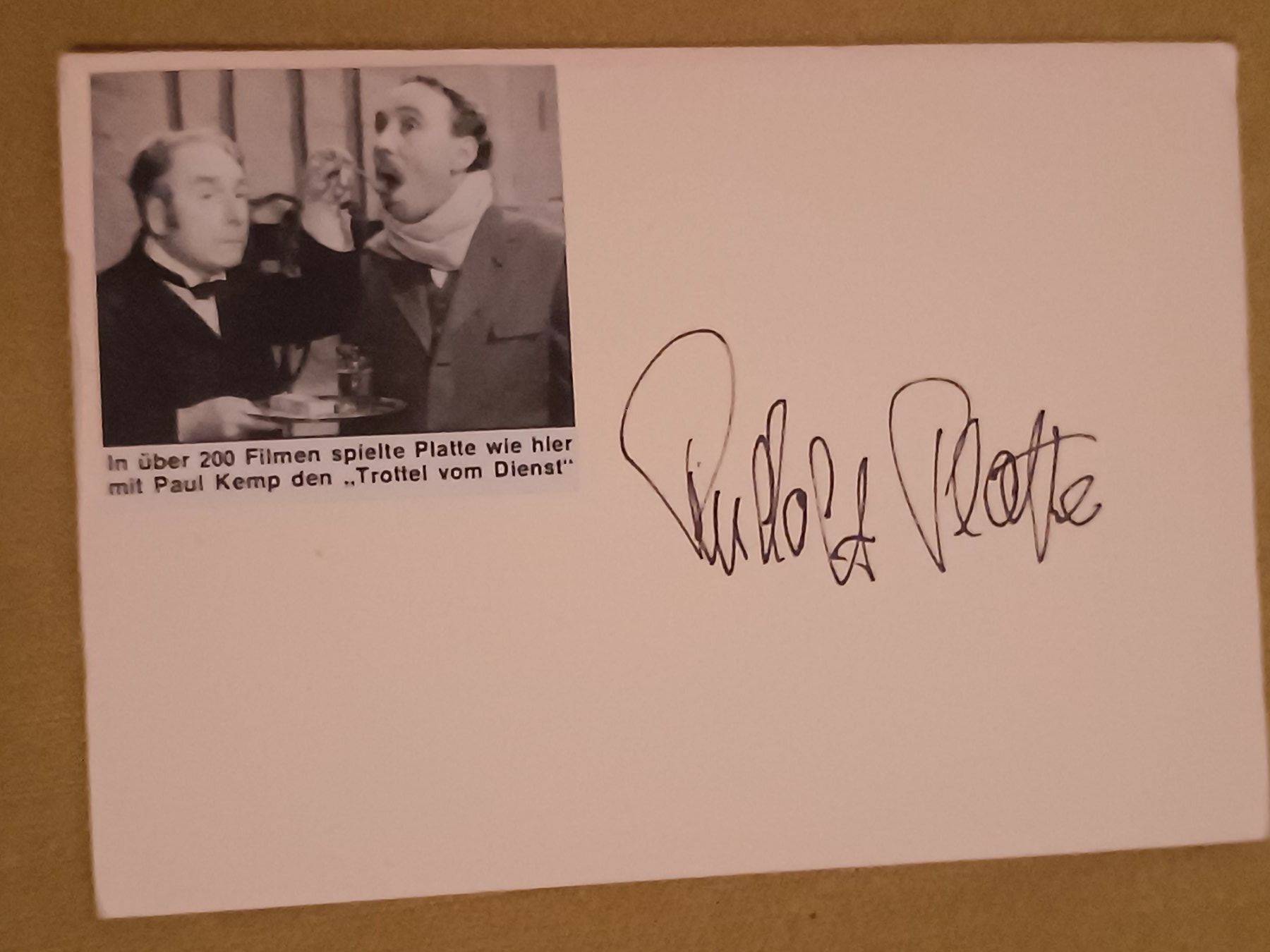 Autografi: Rudolf Platte - 1984 verstorben – Usato da Menziken venduto da Autogramme