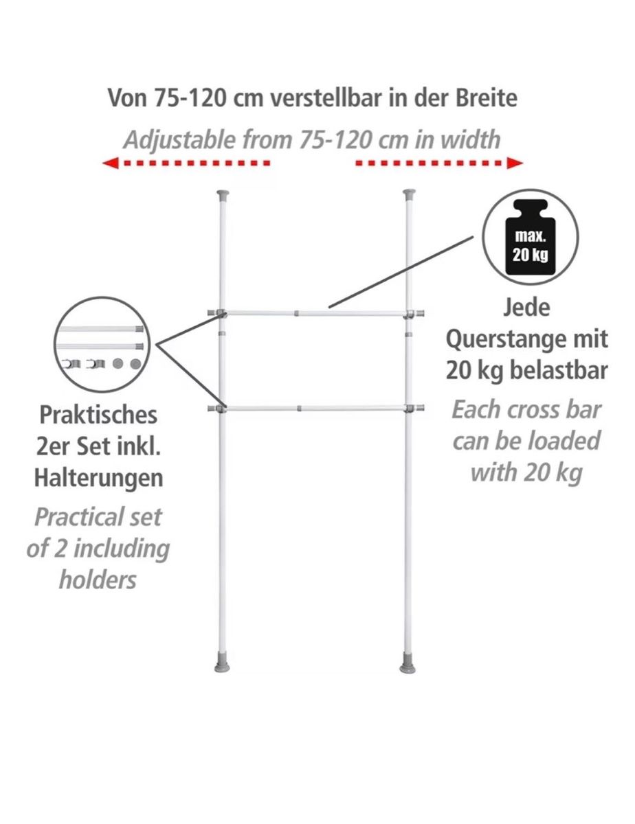 Wenko Guardaroba: WENKO TELESKOP-SYSTEM HERKULES – Nuovo (secondo la descrizione) da Obergösgen venduto da File75 2