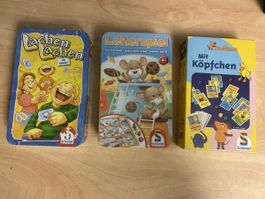 3 Schmidt Kinderspiele: Leiterspiel, Lachen-Lachen, Mit Köpf