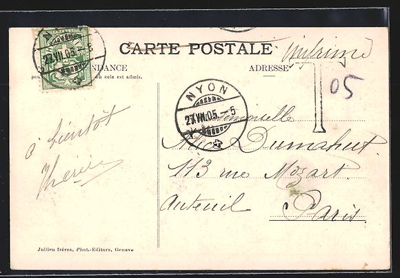 Cartes postales: AK Nyon, Vue generale, 1905 – D'occasion à Berlin par bartko-reher 1