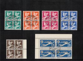 1932, 185-190 Viererblockserie gestempelt