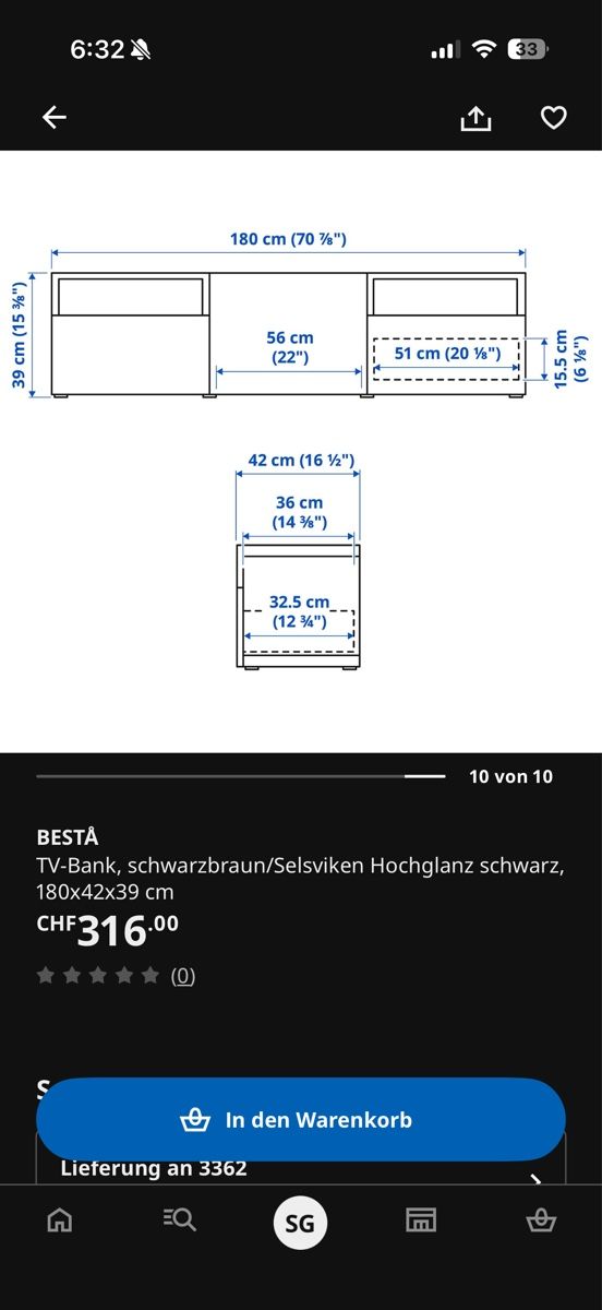 Ikea Mobili TV: Tv-Möbel schwarz Ikea – Usato da Niederönz venduto da _.sg11._ 3