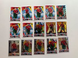 Topps EM Karten Portugal (MIT RONALDO)