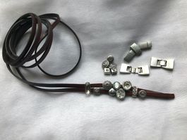 2m Lederband mit Zubehör für Armband/Schmuck-Herstellung