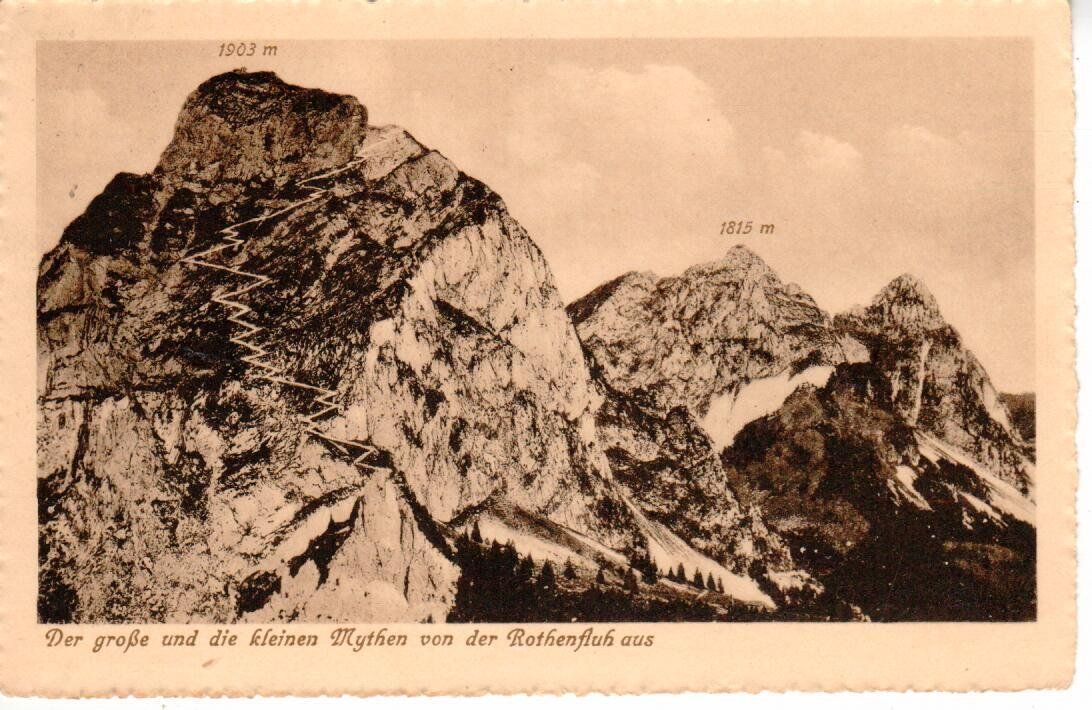 Ansichtskarten: die Mythen  1919 – Gebraucht aus Wolhusen von Curver9