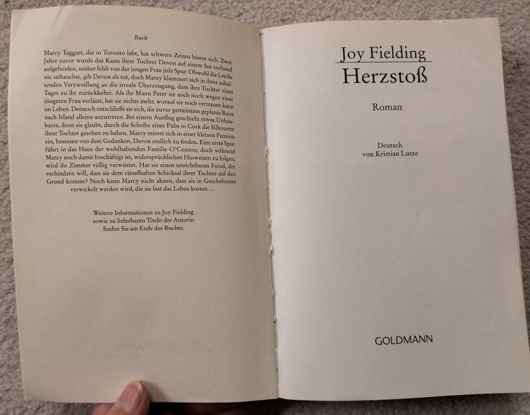 Bücher: Buch "Herzstoss", Roman von Joy Fielding – Gebraucht aus Muri AG von Thuja99 3