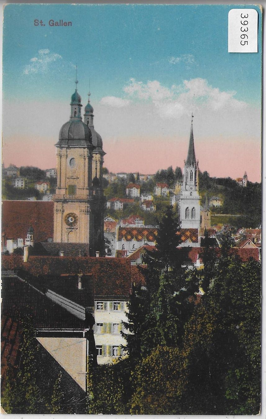Ansichtskarten: St. Gallen - Klosterkirche - Litho – Gebraucht aus Ettingen von Kartenplanet