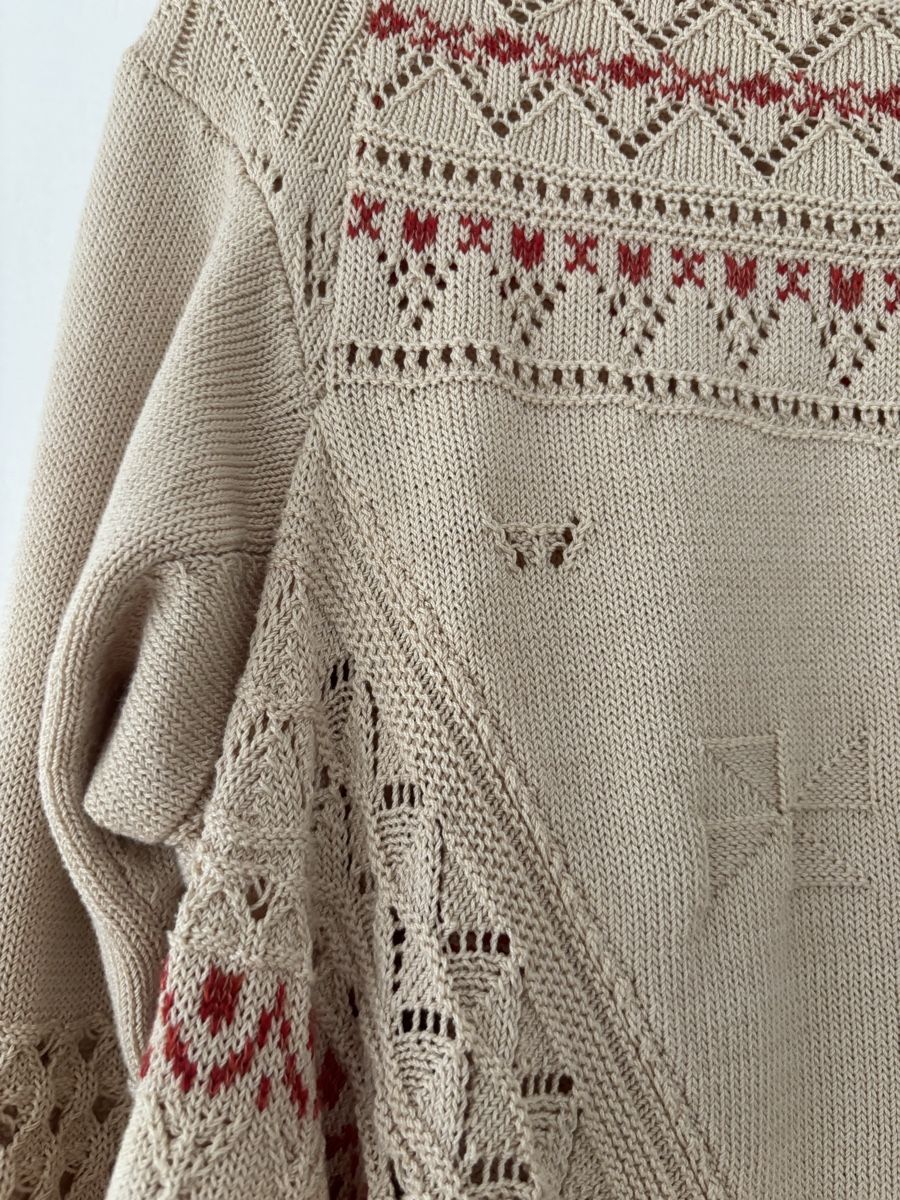 High Pullover & Sweatshirts: HIGH Strickpullover Gr.S Beige/Rot – Neu (gemäss Beschreibung) aus Rorschacherberg von gal_kgc8 1
