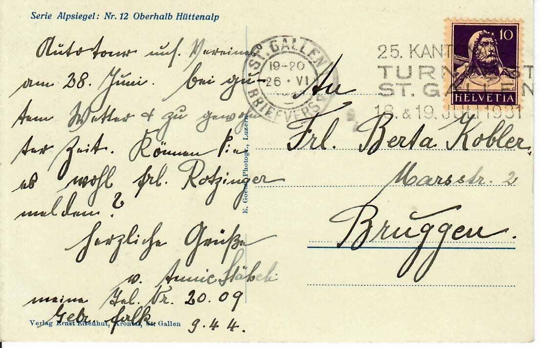 Cartes postales: Oberhalb Hüttenalp – D'occasion à Hochdorf par Ziegel-16 1